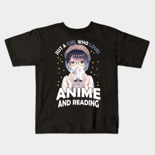 Just A Girl Who Loves Anime Ramen And Reading Japan Anime Kids T-Shirt